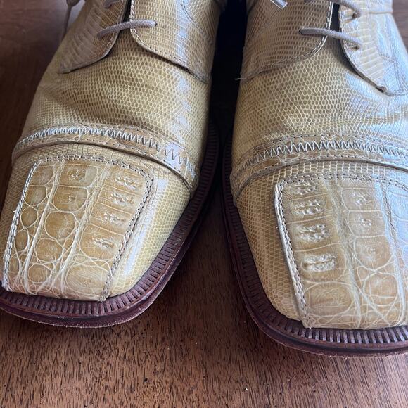 David Eden Yellow Genuine Crocodile/Lizard Shoes Sz 9 Dress main image 7